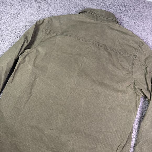 Flint and Tinder Waxed Trucker Jacket Mens XL Green Flannel Lined Inner Pockets - Picture 7 of 10